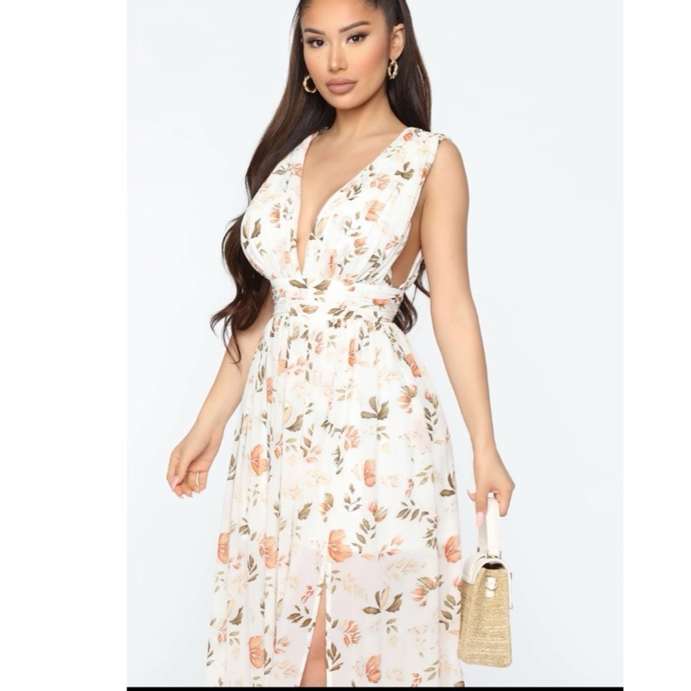 Printed maxi fall dress